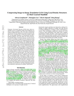 Compressing Image-to-Image Translation GANs Using Local Density
  Structures on Their Learned Manifold