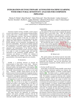 Integration Of Evolutionary Automated Machine Learning With Structural
  Sensitivity Analysis For Composite Pipelines