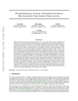 Spatiotemporal-Linear: Towards Universal Multivariate Time Series
  Forecasting