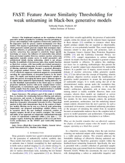 FAST: Feature Aware Similarity Thresholding for Weak Unlearning in
  Black-Box Generative Models