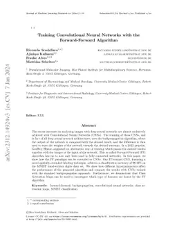 Training Convolutional Neural Networks with the Forward-Forward algorithm