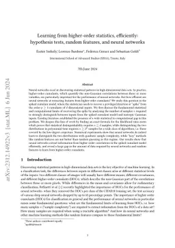 Learning from higher-order statistics, efficiently: hypothesis tests,
  random features, and neural networks