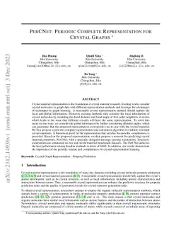 PerCNet: Periodic Complete Representation for Crystal Graphs