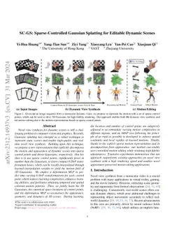 SC-GS: Sparse-Controlled Gaussian Splatting for Editable Dynamic Scenes