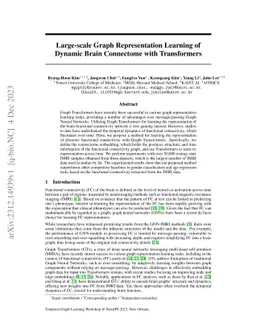 Large-scale Graph Representation Learning of Dynamic Brain Connectome
  with Transformers