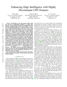 Enhancing Edge Intelligence with Highly Discriminant LNT Features
