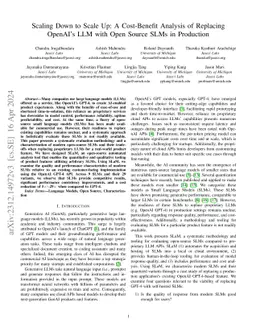 Scaling Down to Scale Up: A Cost-Benefit Analysis of Replacing OpenAI's
  LLM with Open Source SLMs in Production