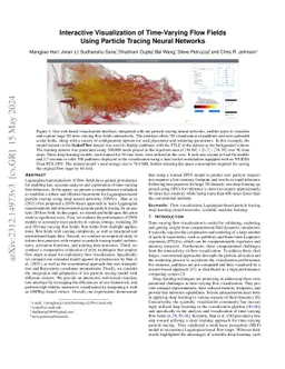 Interactive Visualization of Time-Varying Flow Fields Using Particle
  Tracing Neural Networks