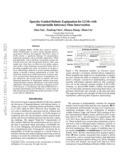 Sparsity-Guided Holistic Explanation for LLMs with Interpretable
  Inference-Time Intervention
