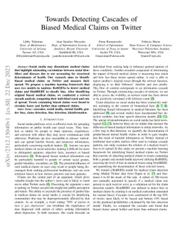 Towards Detecting Cascades of Biased Medical Claims on Twitter