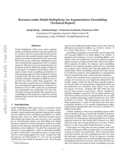 Recourse under Model Multiplicity via Argumentative Ensembling
  (Technical Report)