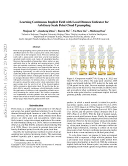 Learning Continuous Implicit Field with Local Distance Indicator for
  Arbitrary-Scale Point Cloud Upsampling