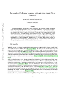 Personalized Federated Learning with Attention-based Client Selection