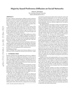 Majority-based Preference Diffusion on Social Networks