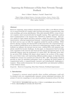 Improving the Performance of Echo State Networks Through State Feedback