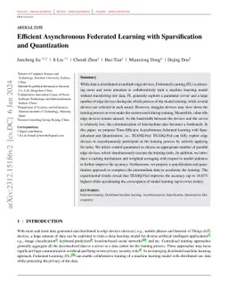 Efficient Asynchronous Federated Learning with Sparsification and
  Quantization