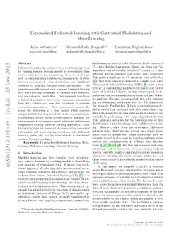 Personalized Federated Learning with Contextual Modulation and
  Meta-Learning