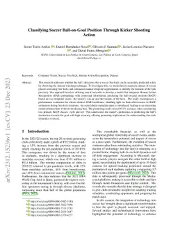 Classifying Soccer Ball-on-Goal Position Through Kicker Shooting Action