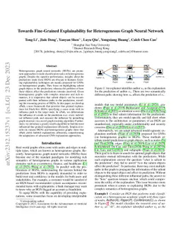 Towards Fine-Grained Explainability for Heterogeneous Graph Neural
  Network