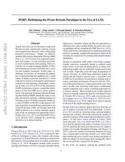 PERP: Rethinking the Prune-Retrain Paradigm in the Era of LLMs