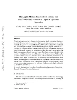 MGDepth: Motion-Guided Cost Volume For Self-Supervised Monocular Depth
  In Dynamic Scenarios
