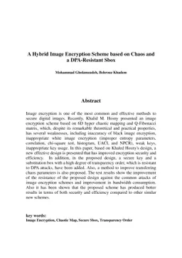 A Hybrid Image Encryption Scheme based on Chaos and a DPA-Resistant Sbox