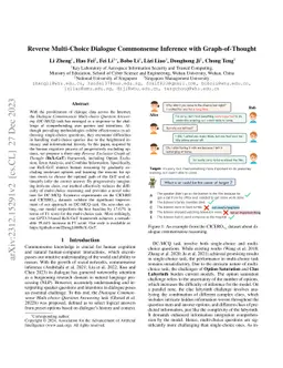 Reverse Multi-Choice Dialogue Commonsense Inference with
  Graph-of-Thought