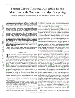 Human-Centric Resource Allocation for the Metaverse With Multiaccess
  Edge Computing