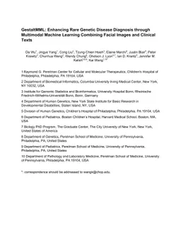 GestaltMML: Enhancing Rare Genetic Disease Diagnosis through Multimodal
  Machine Learning Combining Facial Images and Clinical Texts
