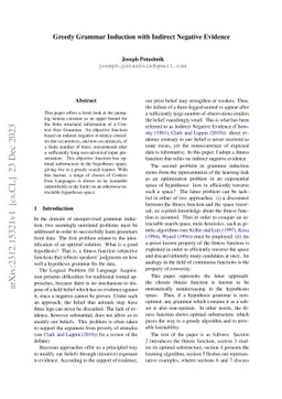 Greedy Grammar Induction with Indirect Negative Evidence