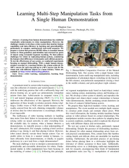 Learning Multi-Step Manipulation Tasks from A Single Human Demonstration