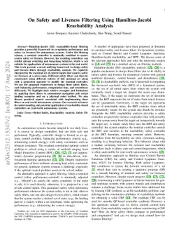 On Safety and Liveness Filtering Using Hamilton-Jacobi Reachability
  Analysis