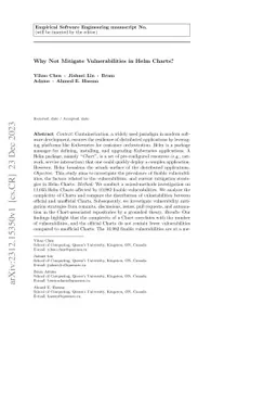 Why Not Mitigate Vulnerabilities in Helm Charts?