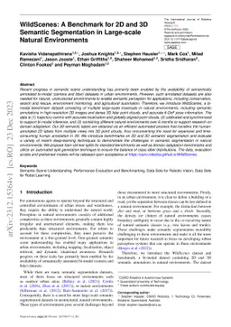 WildScenes: A Benchmark for 2D and 3D Semantic Segmentation in
  Large-scale Natural Environments