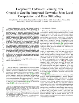 Cooperative Federated Learning over Ground-to-Satellite Integrated
  Networks: Joint Local Computation and Data Offloading
