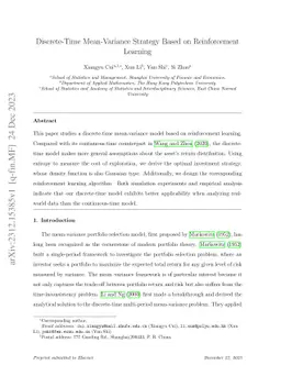 Discrete-Time Mean-Variance Strategy Based on Reinforcement Learning