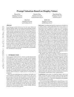 Prompt Valuation Based on Shapley Values