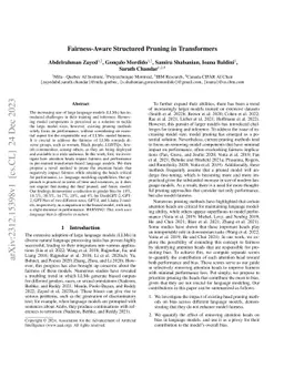 Fairness-Aware Structured Pruning in Transformers