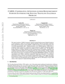 CARSS: Cooperative Attention-guided Reinforcement Subpath Synthesis for
  Solving Traveling Salesman Problem