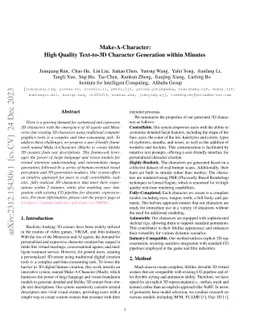 Make-A-Character: High Quality Text-to-3D Character Generation within
  Minutes