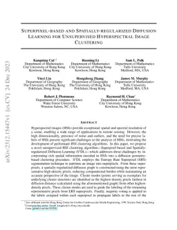 Superpixel-based and Spatially-regularized Diffusion Learning for
  Unsupervised Hyperspectral Image Clustering