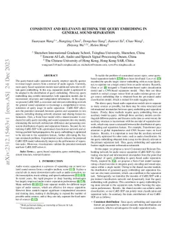 Consistent and Relevant: Rethink the Query Embedding in General Sound
  Separation