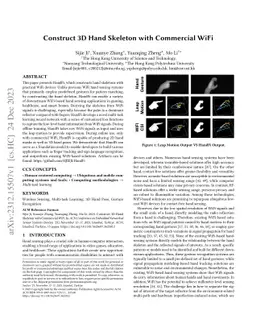 Construct 3D Hand Skeleton with Commercial WiFi