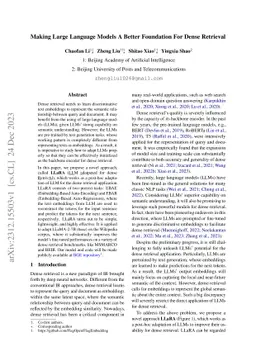 Llama2Vec: Unsupervised Adaptation of Large Language Models for Dense Retrieval