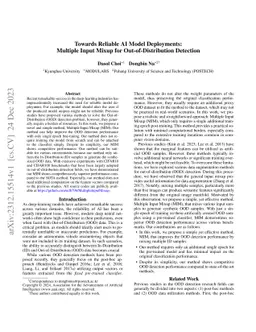 Towards Reliable AI Model Deployments: Multiple Input Mixup for
  Out-of-Distribution Detection
