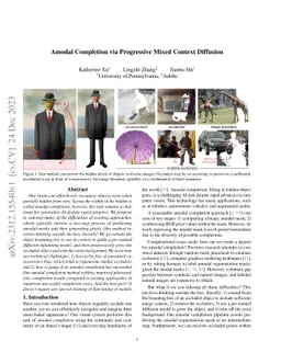Amodal Completion via Progressive Mixed Context Diffusion