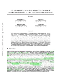 On the Benefits of Public Representations for Private Transfer Learning under Distribution Shift