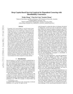 Deep Copula-Based Survival Analysis for Dependent Censoring with
  Identifiability Guarantees