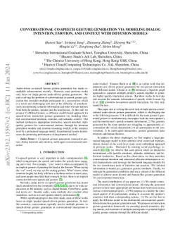 Conversational Co-Speech Gesture Generation via Modeling Dialog
  Intention, Emotion, and Context with Diffusion Models