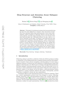 Deep Structure and Attention Aware Subspace Clustering